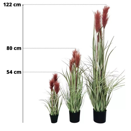 Sztuczna trawa pampasowa różowa wys. 56 cm