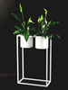 Metalowy kwietnik loft podwójny Iris 80 cm, biały