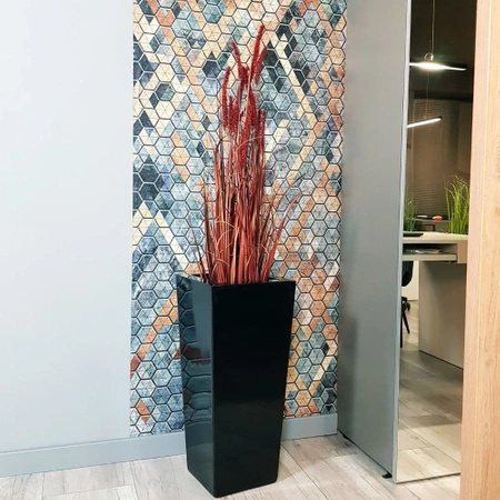 Wysoka donica prostokątna z włókna szklanego Slim wys. 80 x 36 x 36 cm, szary mat