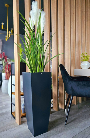 Donica wysoka Juno 75 cm z półką, antracyt