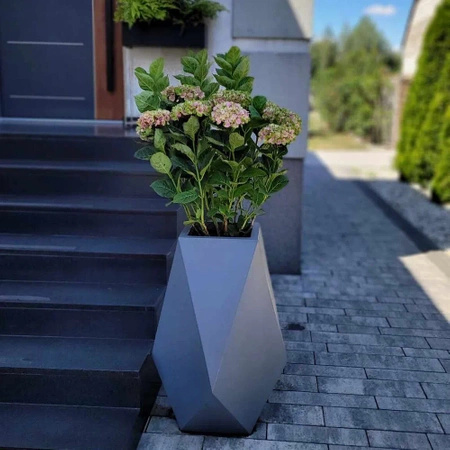 Donica ogrodowa Vezuvio 73 cm biała z wyjmowanym wkładem