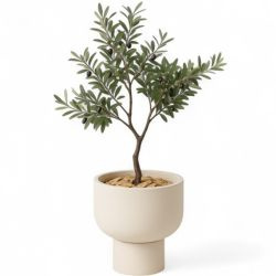 Donica na nóżce Molta wys. 43x40 cm, kremowa