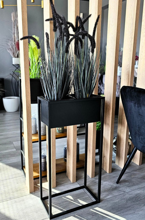 Prostokątny kwietnik metalowy Stella 80x40 cm biały z wkładami