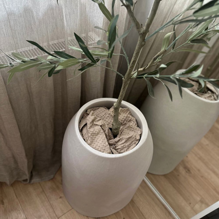 Donice wysokie Etna wys. 60 i 70 cm, kremowe, zestaw