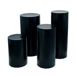Zestaw 4 x stolik stojak kolumna Tubus w różnych rozmiarach, czarny