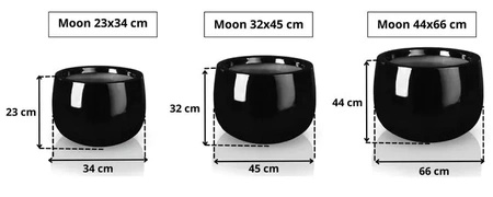 Okrągła donica w połysku Moon wys. 32x45 cm, biała