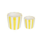 Doniczki ceramiczne żółte w paski Vanity Lemon wys.11 i 15 cm, zestaw