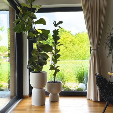 Donica na nóżce Mono wys. 43x40 cm, kremowa