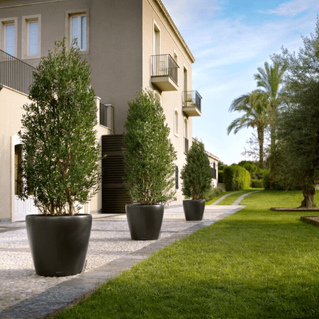 Duża donica  okrągła Lechuza Classico wys. 55x60 cm, biała