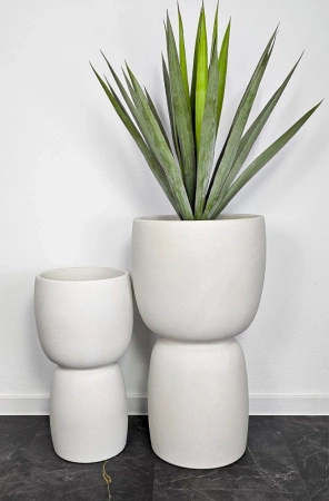 Donice ogrodowe Duala wys. 41, 54 i 70 cm, kremowe, zestaw