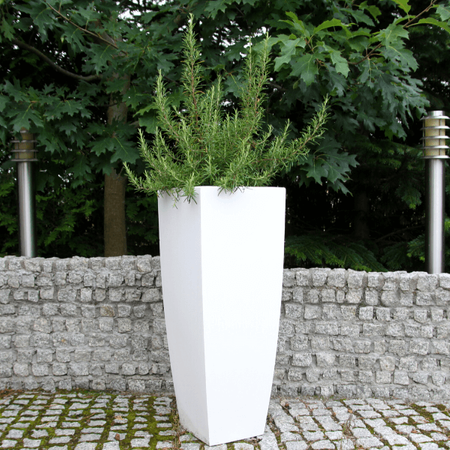 Donica wysoka Juno 92 cm z półką, biała