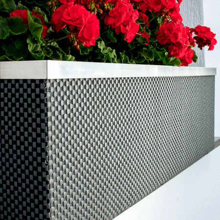 Donica technorattanowa z nawodnieniem i ociepleniem 95x43 cm wykończenie metalowe, miodowy