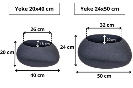 Donica ogrodowa Kamień wys. 20x40x30 cm, antracyt