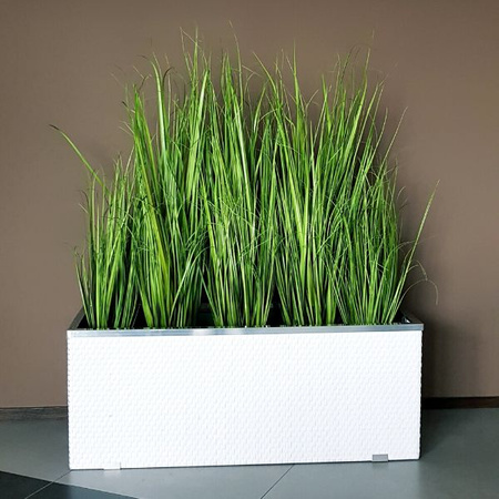 Prostokątna donica technorattanowa 108x43 cm, czarny