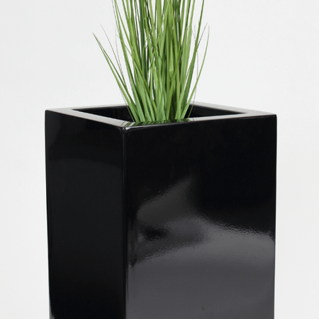 Donica prostokątna kwadratowa z włókna szklanego Pillar wys. 85 x 41 cm, czarna