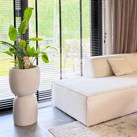 Donice ogrodowe Duala wys. 54 i 70 cm, kremowe, zestaw