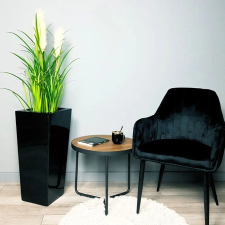 Wysoka donica prostokątna z włókna szklanego Slim wys. 80 x 36 x 36 cm, szary mat