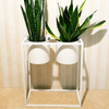Metalowy kwietnik loft podwójny Iris 80 cm, biały