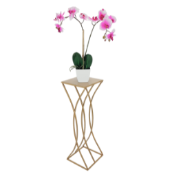 Metalowy kwietnik w stylu glamour Oro 70 cm, złoty