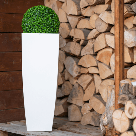 Donica wysoka Juno 92 cm z półką, biała