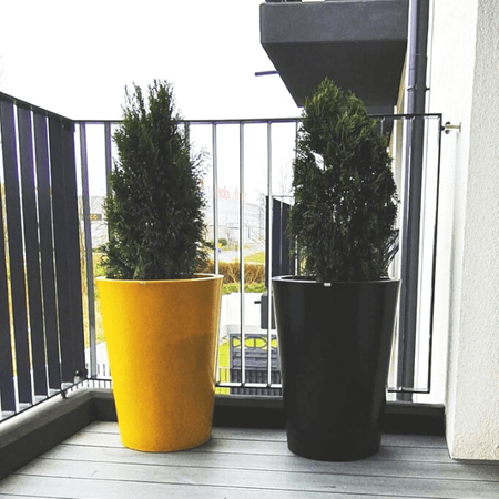 Donica okrągła Uran 60 cm z półką, zielona