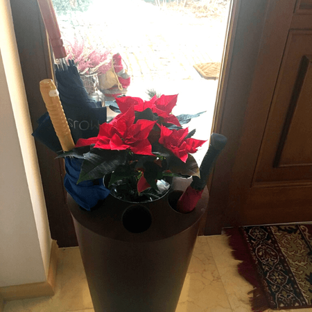 Nowoczesna doniczka stojak na parasole 63 cm, czarna