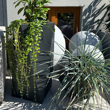 Donica wysoka Eris 80 cm z półką, antracyt