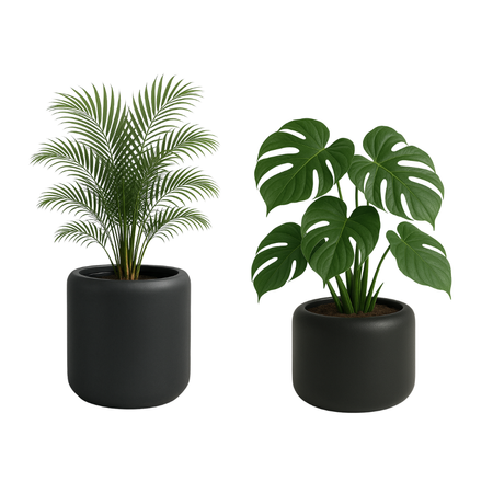 Donice okrągłe Ambiente wys. 30 i 45 cm z wkładem, ciemny grafit, zestaw