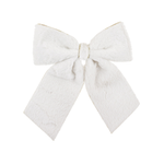 Ozdoba świąteczna pluszowa Biała Kokarda 30x30 cm