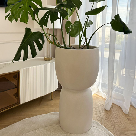 Donice ogrodowe Duala wys. 41 i 70 cm, kremowe, zestaw