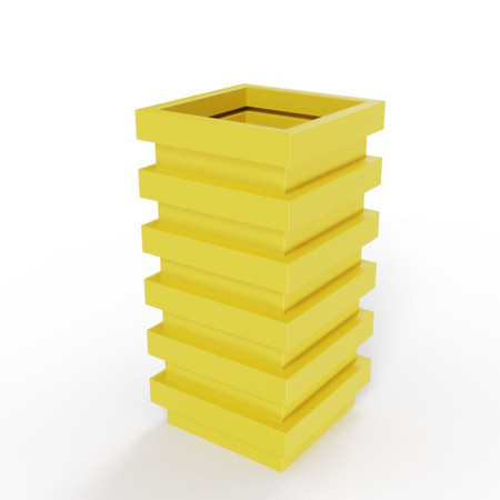 Geometryczna donica ogrodowa Pluton wys. 81x40 cm, żółta