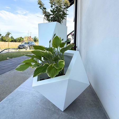 Donica asymetryczna Dione 53 cm, biała