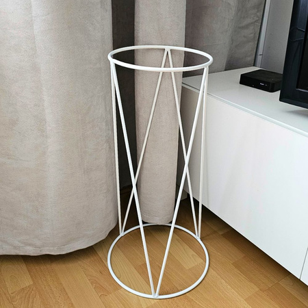 Metalowy kwietnik stojak na doniczkę Moderno 63 cm, biały