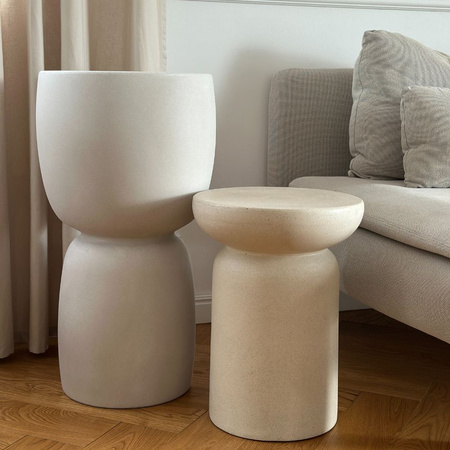 Donice do salonu Mono wys. 43x40 cm i Duala wys. 70x40 cm, kremowe, zestaw