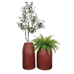 Donice wysokie Etna wys. 60 i 70 cm, ceglaste, zestaw