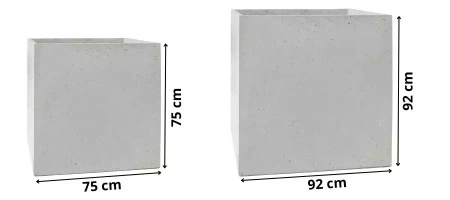 Kwadratowa donica betonowa Rock 92x92x92, antracyt