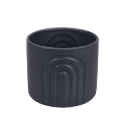 Doniczka ceramiczna czarna Porta wys.13x15 cm
