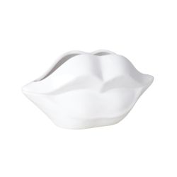 Mała doniczka ceramiczna Usta wys.12x27 cm, biała