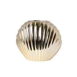 Wazon ceramiczny w kształcie muszli Shell wys.15x18 cm, złoty