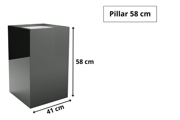 Donica prostokątna kwadratowa z włókna szklanego Pillar wys. 58 x 41 cm, kolor na zamówienie