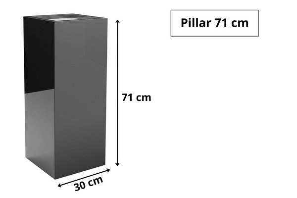 Donica prostokątna kwadratowa z włókna szklanego Pillar wys. 71 x 30 cm, kolor na zamówienie