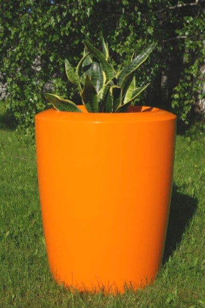 Duża donica okrągła Anakena 125 cm z wkładem, pomarańczowa