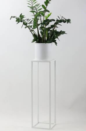 Metalowy stojak na kwiaty Acero 80 cm, biały
