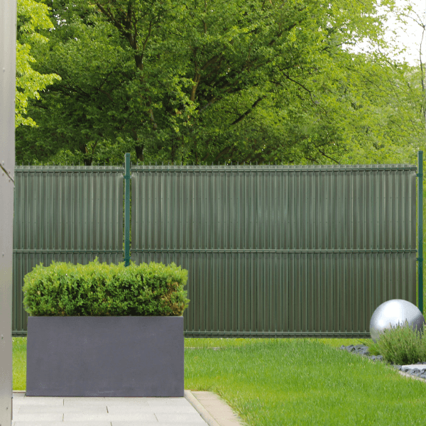 Osłona ogrodzeniowa z regulowanych listw, wys.123 cm 50 szt. szara, do ogrodzeń panelowych