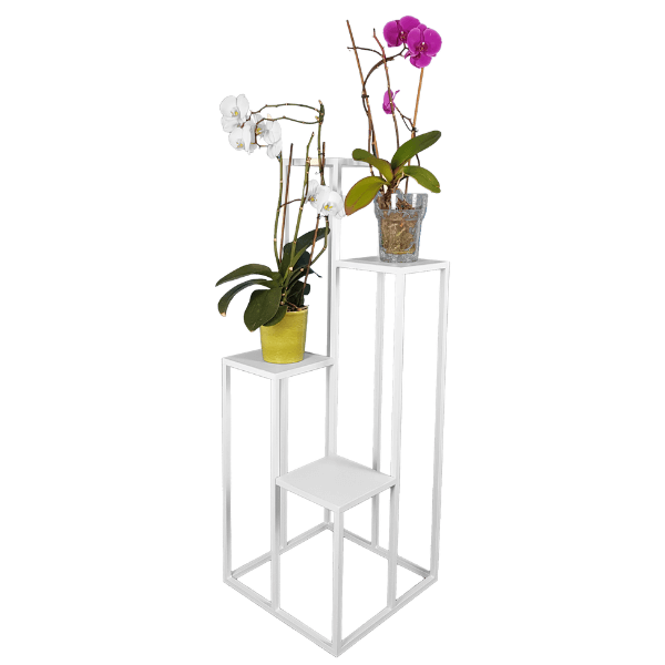 Poczwórny stojak na kwiaty Quatro, biały