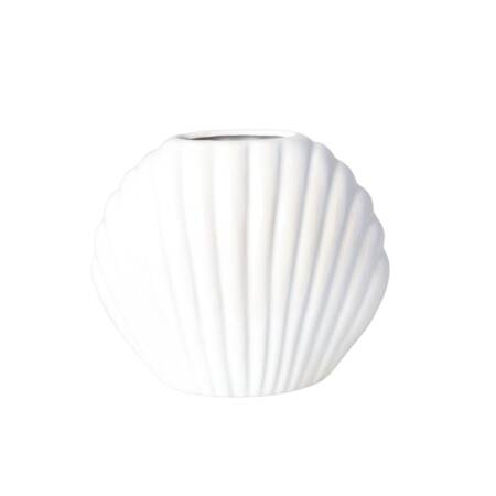 Wazon ceramiczny w kształcie muszli Shell wys.15x18 cm, biały