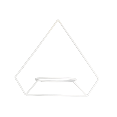 Wiszący kwietnik na ścianę trójkątny Diamond 38 cm, biały