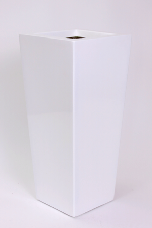 Wysoka donica prostokątna z włókna szklanego Slim wys. 80 x 36 x 36 cm, biała
